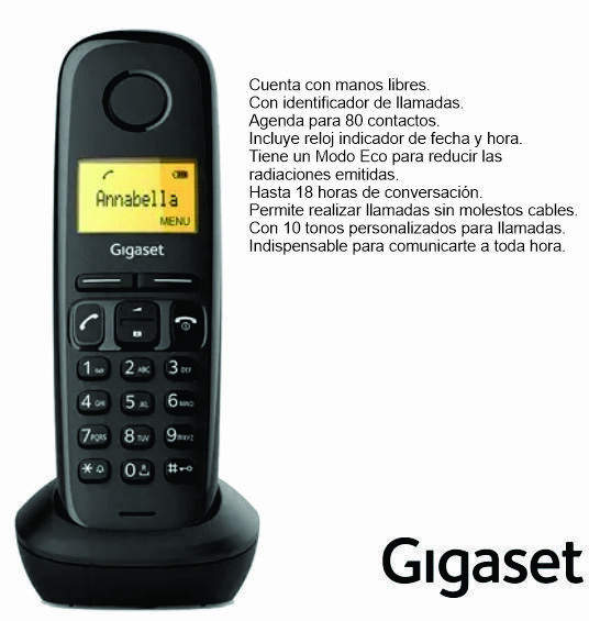 Telefono Inalambrico Gigaset A270 Negro Manos libres - DL Garbe