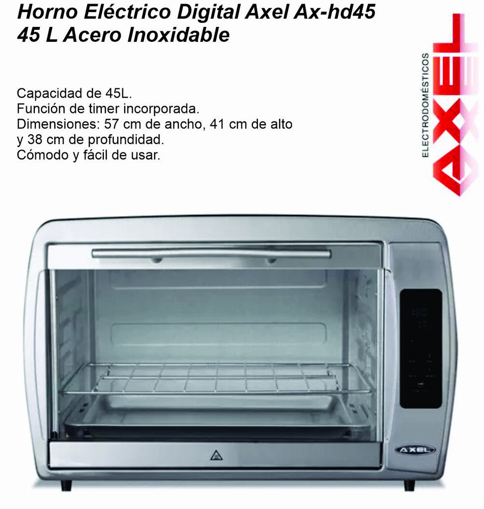 Axel Ax-hd45 Horno Eléctrico De 45 Litros Digital Inoxidable