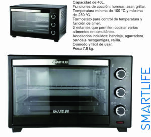 Horno electrico SMARTLIFE SL-TO0040PN 40lts