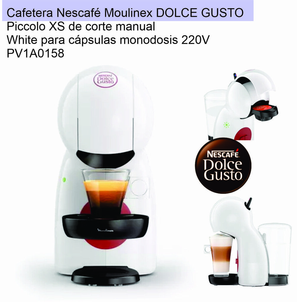 Cafetera Dolce Gusto Piccolo XS PV1A0158 Blanca 