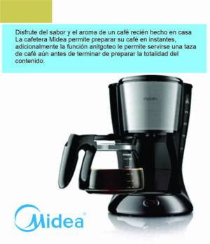 Cafetera MIDEA  1.25lts CM-M112BAR1 negra