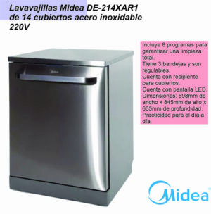 Lavavajillas  MIDEA 14 sets inox DE-214XAR1