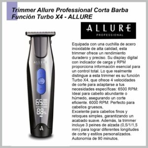 Trimmer Profesional Corta Barba ALLURE Tubo X4 CB7050ADH