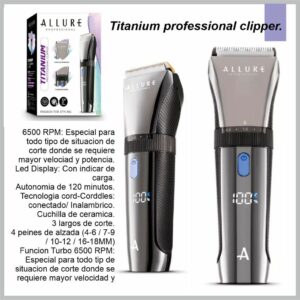 Titanium Professional Clipper Corta Pelo ALLURE HC8050AP