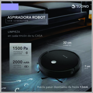 Aspiradora Robot SUONO basic c/base negro HOG0170