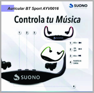 Auricular BT SPORT FM/SD SUONO AYV0016