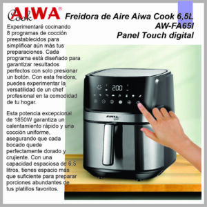 Freidora de aire AIWA COOK 6.5lts  AW-FA65I