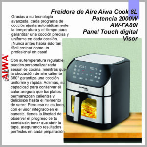 Freidora de aire AIWA COOK 8lts AW-FA80I