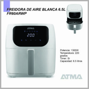 Freidora de aire blanco 6.5lts ATMA FR60ARWP