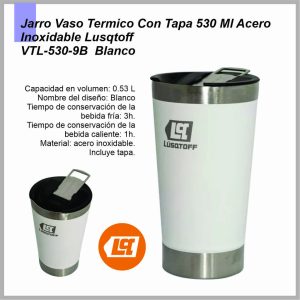 Vaso termico con tapa LUSQTOFF blanco 530ml VTL530-9B