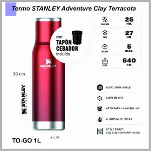 Termo STANLEY Adventure  To-Go 1L Clay Terracota (10-12206-002)