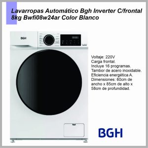 Lavarropas BGH 8kg blanco BWFI08W24AR