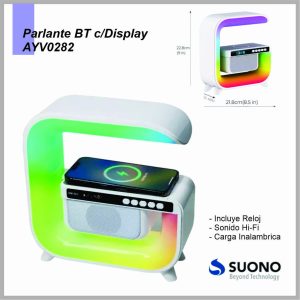 Parlante SUONO BT con display blanco AYV0282BLA