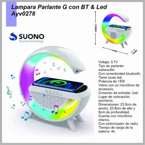 Parlante SUONO G con Led BLANCO AYV0278BLA